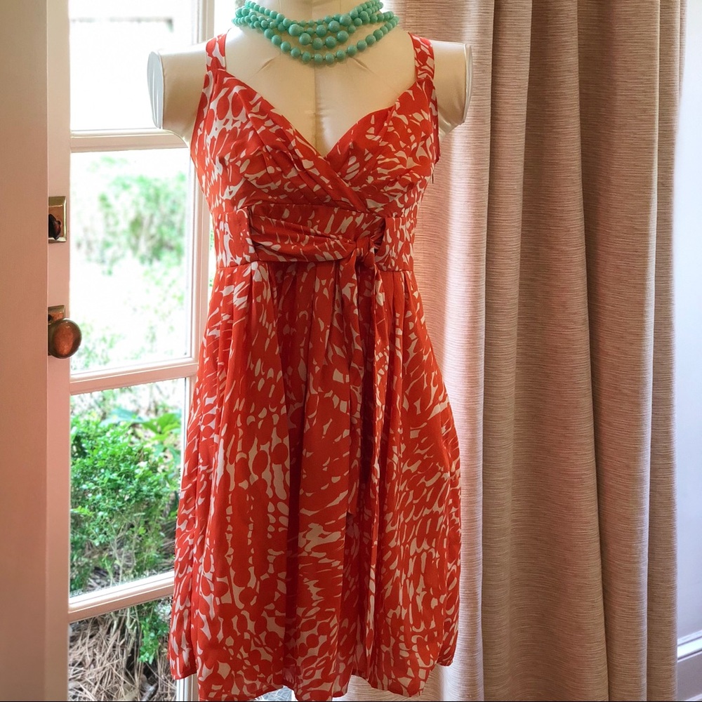 LC Lauren Conrad Orange Print Dress - Cute! ❤️